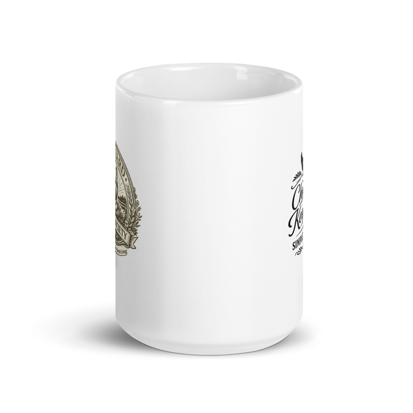 Backyard Flock Society farmhouse coffee mug for backyard chicken keepers and homesteaders
